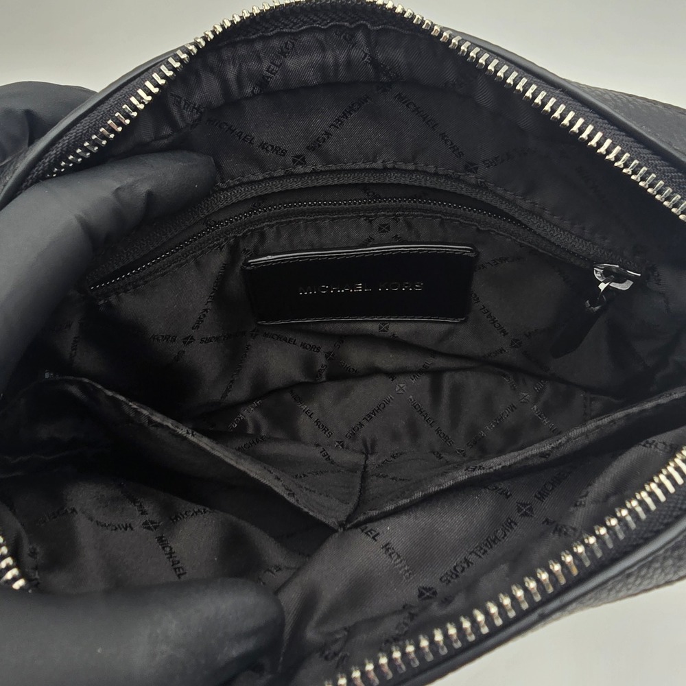 Michael Kors Black Monogram Camera Bag Red Stripe Adjustable Strap - Picture 8 of 10